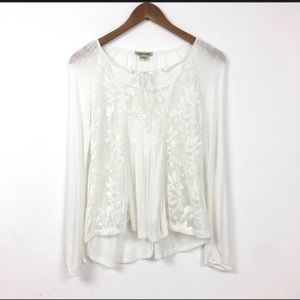 Haute Monde | Lace Mesh High Low Pheasant Top